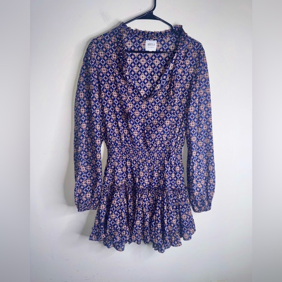 Misa Los Angeles Lorena Tile smocked mini dress - Picture 2 of 12